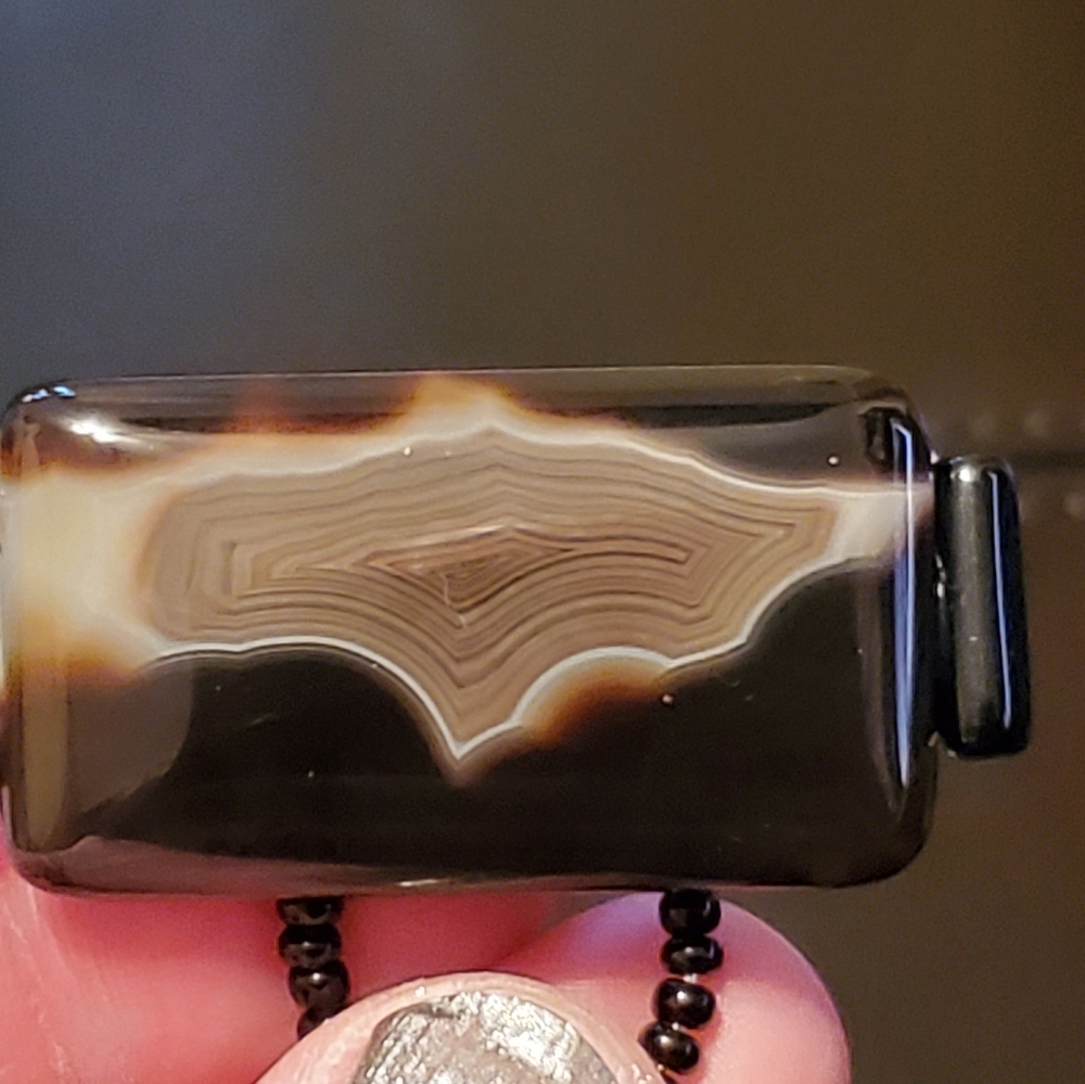 Botswana agate magnetic badge holder